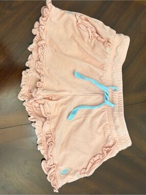 Ralph Lauren Peach Ruffle Shorts with Blue Drawstring